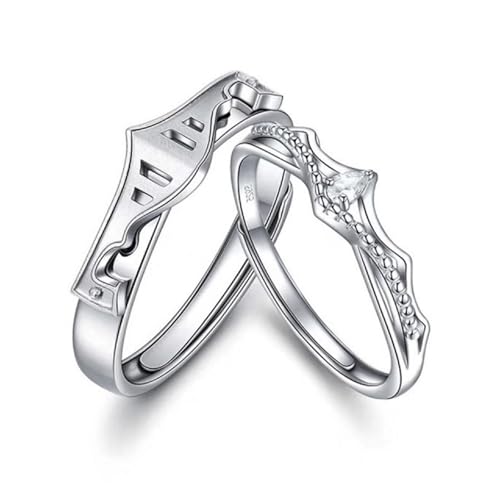 Aotiwe Silber Ringe Man, Trauring Männer Krone 925 Silber Verstellbar Geschenke für Männer von Aotiwe