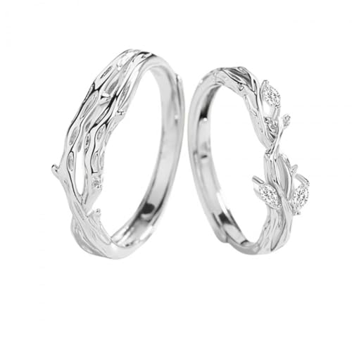 Aotiwe Silber Ringe Set Herren, Ringe Herren Verlobung Filialen 925 Silber Verstellbar Geschenk Vatertag von Aotiwe