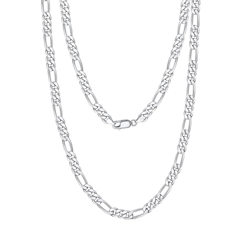 Aotiwe Silberkette Damen, Halskette 925 Silber Figarokette 3,3 mm Kette Damen Hochzeit 60cm Geschenke für Frauen von Aotiwe