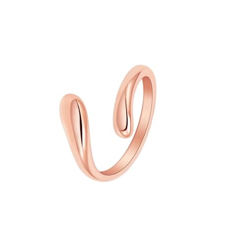 Aotiwe Statement Ring, Ringe Verlobung Einfach Öffnen Rosegold aus Edelstahl Größe 52 (16.6) von Aotiwe