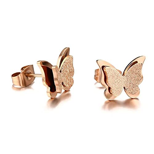 Aotiwe Titan Ohrstecker Damen, Geschenk Schmuck Damen Schmetterling Roségold Ohrringe Titan Stahl für Geburtstag Aotiwe Titan Ohrstecker Damen, Geschenk Schmuck Damen Schmetterling Roségold Ohrringe Titan Stahl für Geburtstag von Aotiwe