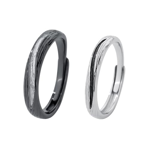 Aotiwe Trauringe Silber Damen, Damenring Verstellbar Eleganter Stil mit Linie 925 Silber Freundin Geschenk von Aotiwe