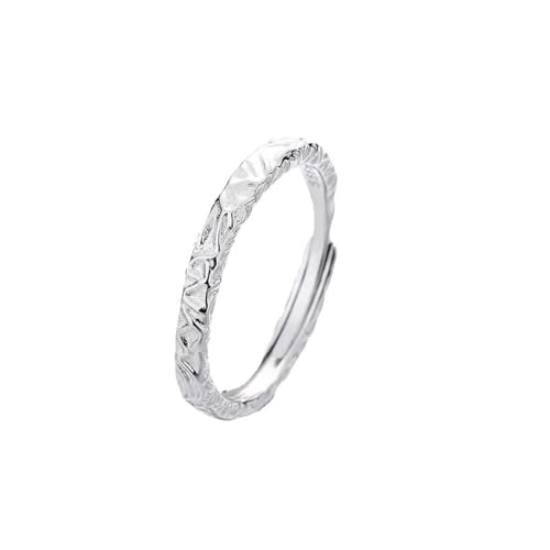 Aotiwe Verlobungsring Damen Verstellbar, Statement Ring Damen Silber Holprige Textur 990 Sterling Silber von Aotiwe