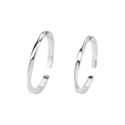 Aotiwe Verlobungsring Damen Vintage Silber, Fingerring Damen Verstellbar Schlichtes Band 925 Silber von Aotiwe
