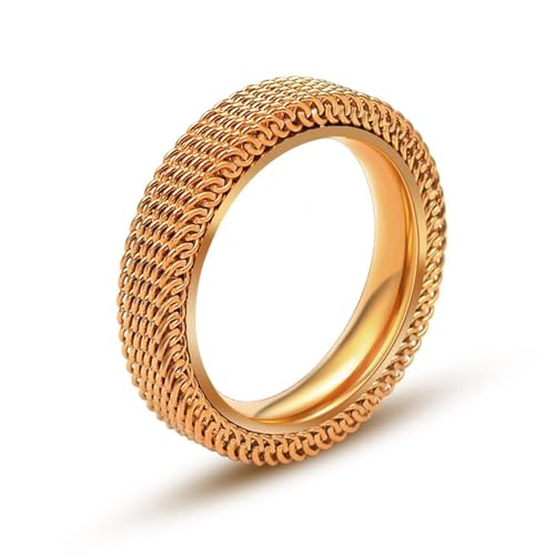 Aotiwe Zarter Ring Rosegold, Eheringe für Männer 4mm Doppelschicht Ringe Herren Kleiner Finger Edelstahl Größe 52 (16.6) von Aotiwe