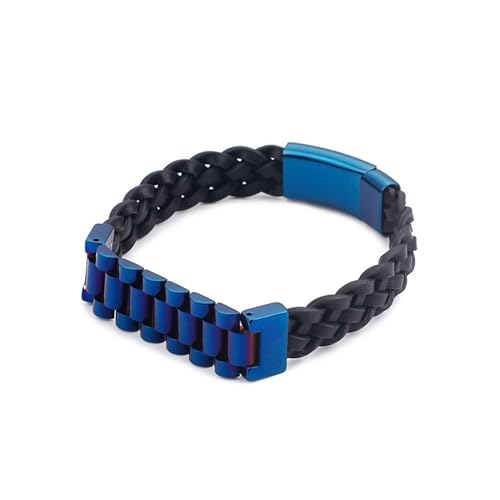 Aotiwe Zartes Armband, Armband Herren Blau Retro Einfachheit Armband Mann Dünn Pu Leder 22cm von Aotiwe