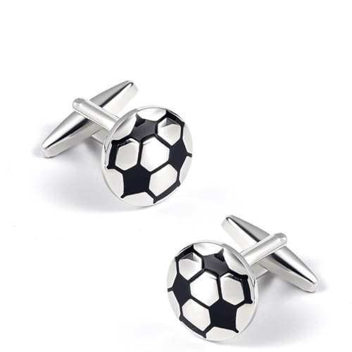 Cufflinks Funny, Cufflinks Fußball Silber Schwarz Manchettenknoepfe Trauzeuge Geschenk Ehemann von Aotiwe