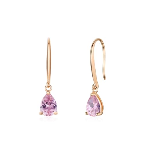 Damen Ohrringe Silber 925, Ohrringe Rosegold Geometrisch mit Wassertropfen Zirkonia Geschenk Beste Freundin Geburtstag von Aotiwe