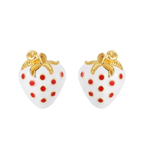 Earrings Women, Ohrstecker Set Weiß Erdbeere Ohrring Set Geschenke Damen Ohrringe Boho Vintage von Aotiwe