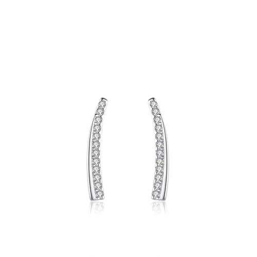 Echt Silber Ohrringe Damen, Ohrstecker Silber Creolen Geometrisch mit Zirkonia Geschenk Beste Freundin Geburtstag von Aotiwe