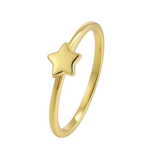 Eheringe Deko Hochzeit, Engagement Ring Set Gold Stern 9K Gelbgold Größe 54 (17.2) von Aotiwe