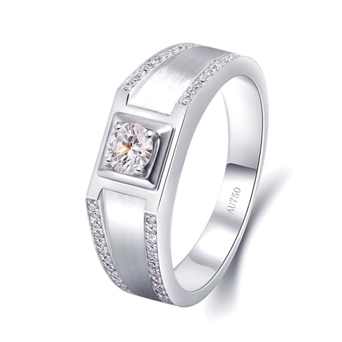 Eheringe In Silber, Verlobungsringe Einfacher Stil mit 0.3ct Kreiertem Diamant 14K Weißgold Größe 57 (18.1) von Aotiwe