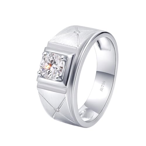 Eheringe Vintage, Schmuck Ring 4 Zacken Kreuz Ring mit Weiß Rundschliff Erstellter Diamant 14K Weißgold Größe 66 (21.0) von Aotiwe