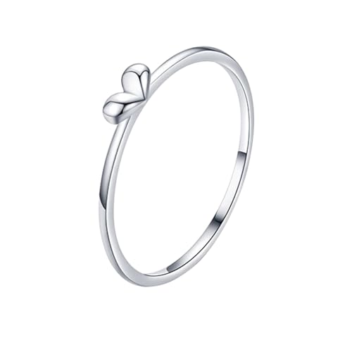 Fingerring Damen Weissgold 14K, Ringe Damen Zeigefinger Herz Größe 54 (17.2) Beste Freundin Geschenke von Aotiwe