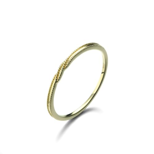 Freundschaftsringe, Unisize Ring Schmal Gedreht Gold 18K Gelbgold Größe 47 (15.0) Geschenk Damen von Aotiwe