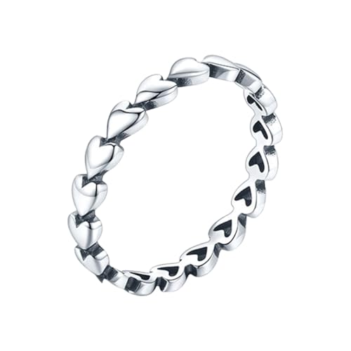 Freundschaftsringe Freundinnen, Ringe Frauen Herz 9K Weißgold Größe 62 (19.7) Geschenk Beste Freundin von Aotiwe