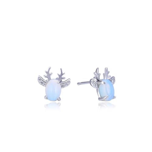 G Ohrringe, Ohrstecker Silber 925 Reh Statement Ohrringe Hellblau mit Ovalschliff Zirkonia 10.7mm von Aotiwe