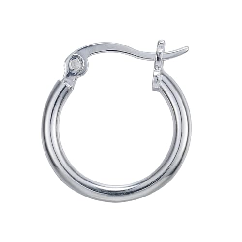 Hoop Earrings Silver, Ohrringe Echt Silber Creolen Kreis Ohrhänger 40mm 925 Silber Schmuck Set Damen von Aotiwe