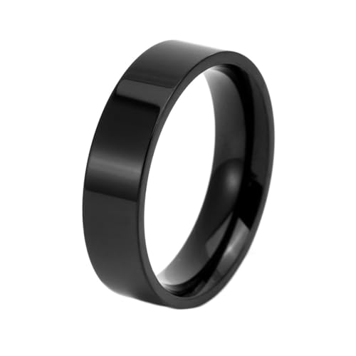 Matching Rings, Unisize Ring Herz Poliert Schwarz Mann aus Titan Stahl Größe 62 (19.7) von Aotiwe
