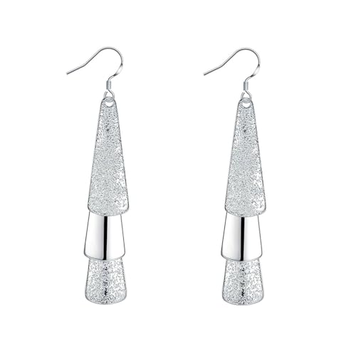 Ohrhänger Silber, Ohrringe Damen Modeschmuck Dreiteiliger Anhänger Ohrringe Herbst Kupfer Freundin Geschenk von Aotiwe