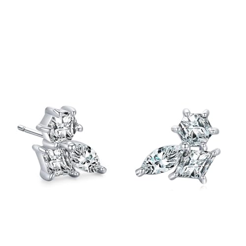 Ohrring Stecker Silber, Ohrstecker Silber 925 Klein Geometrisch mit Zirkonia Geschenke Damen von Aotiwe