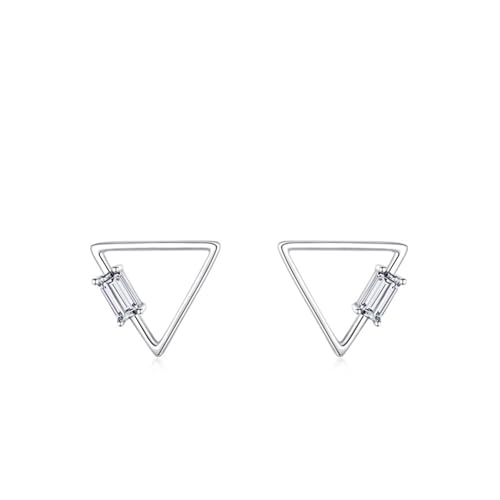 Ohrringe Boho Silber, Ohrhänger Silber 925 Vintage Hohles Dreieck mit Rechteckschliff Weiß Zirkonia von Aotiwe