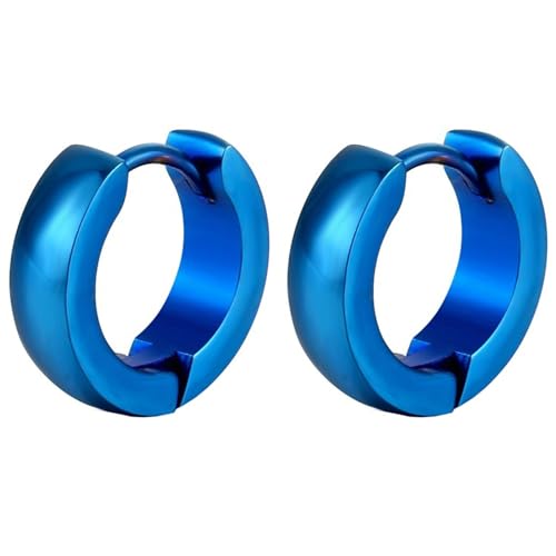 Ohrringe Damen Edelstahl, C Ohrringe Damen 4X9mm Reifen Blau Ohrhänger Geshenke Frauen von Aotiwe