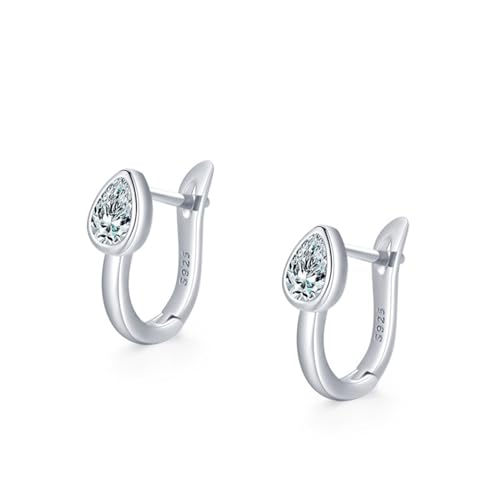 Ohrringe Hochzeit, Ohrringe Silber Creolen Klein Set Wassertropfen mit Weiß Zirkonia 925 Silber von Aotiwe