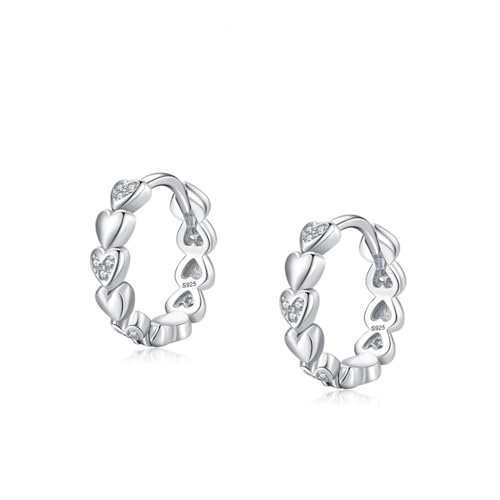 Ohrringe Silber 925 Elegant, Creolen Silber Chunky Herz mit Zirkonia Geschenk für Damen Ohrringe Silber 925 Elegant, Creolen Silber Chunky Herz mit Zirkonia Geschenk für Damen von Aotiwe