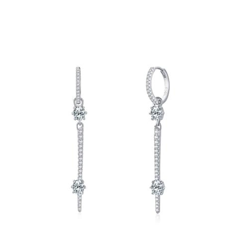 Ohrringe Silber Hängend Hochzeit, Ohrringe Damen Boho Style Geometrisch mit Zirkonia 925 Silber von Aotiwe