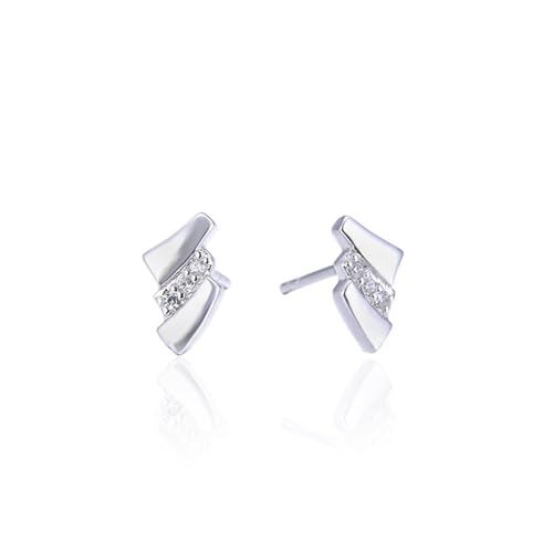 Ohrstecker, Ohrstecker Silber 925 Set Geometrie Ohrhänger Silber mit Weiß Zirkonia 8.8mm Hochzeitstag Geschenke für Frauen von Aotiwe