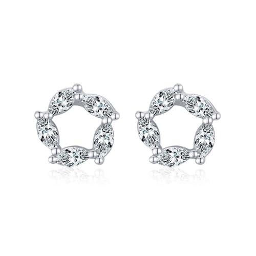 Ohrstecker Set Boho, Damen Ohrringe Groß Silber Hohle Blume mit Tropfenschliff Weiß Zirkonia 925 Silber von Aotiwe