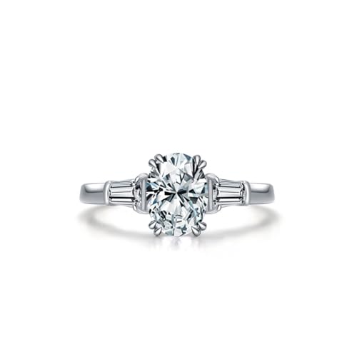 Promise Ring Beste Freundin, Promise Ring Frau Silber Eleganter Stil mit Ovalem Zirkon 925 Silber Größe 60 (19.1) von Aotiwe