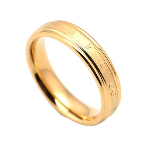Promise Ring Vergoldet, Ringe für Damen mittelfinger Mantra aus Titan Stahl Größe 60 (19.1) von Aotiwe