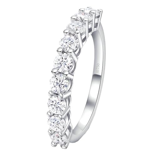 Ringe Damen, Freundschaftsringe Freundinnen 0.1ct Runder Diamant 18K Weißgold Größe 53 (16.9) von Aotiwe