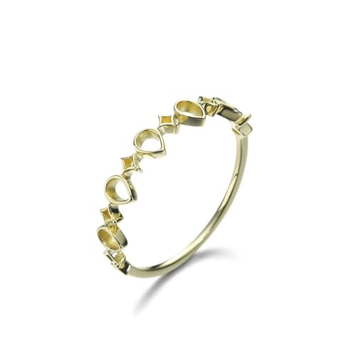Ringe Damen Dünn, Freundschaftsringe Zart Teardrop Shaped Hollow 18K Gold Größe 60 (19.1) von Aotiwe