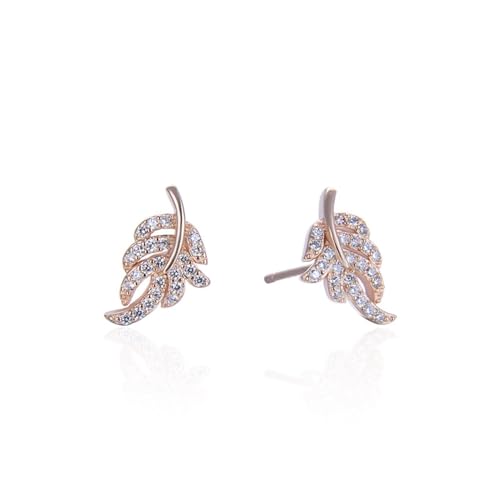 Rosegold Ohrstecker, Ohrstecker 925 Geometrie Ohrringe Hochzeit mit Weiß Rundschliff Zirkonia 11.7mm von Aotiwe