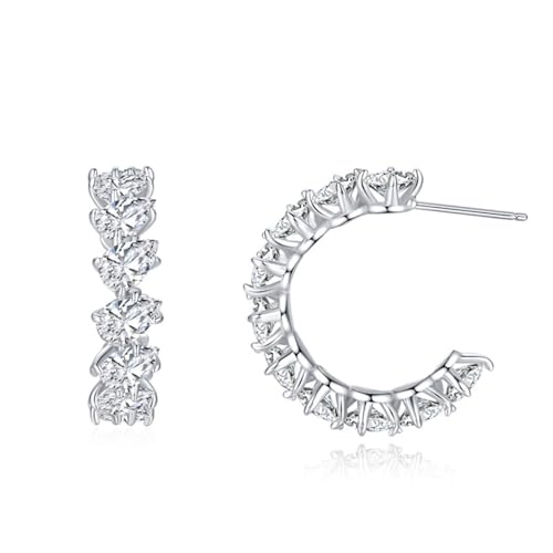 Silber Ohrringe Stecker, Ohrring Set Damen Wassertropfen U-Form mit Weiß Zirkonia 925 Silber von Aotiwe