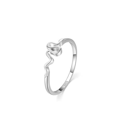 Silber Ringe 925 Frauen Set, Silver Ring Schlangenlinie Größe 60 (19.1) Lustige Geschenke von Aotiwe
