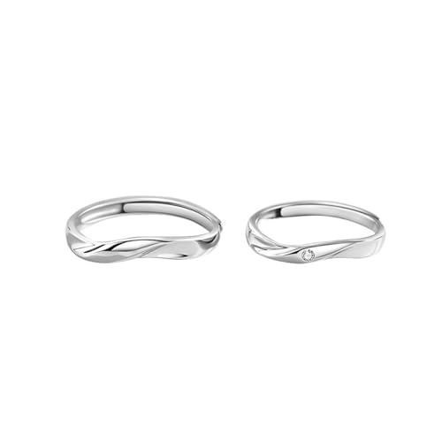 Silberring Herren Mode, Promise Ring Men Möbiusband 925 Silber Verstellbar Lustige Geschenke von Aotiwe