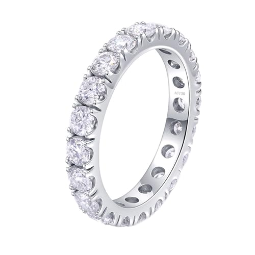 Verlobungsring Vintage, Freundschaftsringe Zart Ewigkeitsring mit Weiß Rundschliff Erstellter Diamant 18K Weißgold Größe 63 (20.1) von Aotiwe