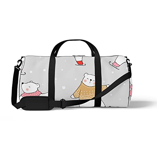 Aotmany Sporttasche für Yoga, Tanzen, Wochenend-Reisetasche, bunt, Cartoon-Katze, Workout, Schultertasche für Damen und Herren, Niedlicher Weihnachtsbär, Einheitsgröße von Aotmany