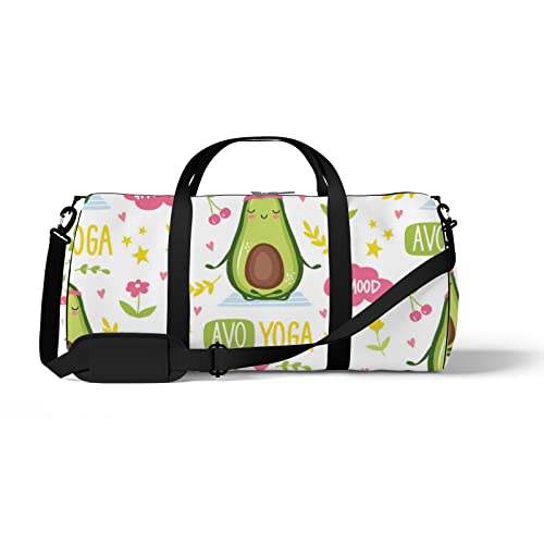 Aotmany Sporttasche für Yoga, Tanzen, Wochenendausflüge, Reisetasche, Pilzschnecke, Workout, Handgepäcktasche für Damen und Herren, 44,7 x 22,9 cm, Lustige Cartoon-Avocado, Einheitsgröße von Aotmany