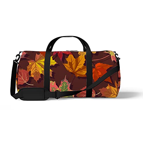 Aotmany Sporttasche für Yoga, Tanzen, Wochenendausflüge, nahtlos, Aquarell-Sonnenblume, Workout, Schultertasche für Damen und Herren, Braune Herbstblätter, Einheitsgröße von Aotmany