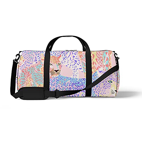 Aotmany Sporttasche für Yoga, Tanzen, Wochenendausflüge, nahtlos, Aquarell-Sonnenblume, Workout, Schultertasche für Damen und Herren, Leopardenmuster, Einheitsgröße von Aotmany