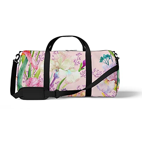 Aotmany Sporttasche für Yoga, Tanzen, Wochenendreise, bunte Schmetterlinge, Blumen, Workout, Schultertasche für Damen und Herren, Aquarell Blumen, Einheitsgröße von Aotmany