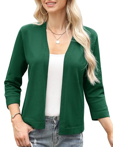 Aottori Bolero Damen Festlich Elegant Kurz Strickjacke Cardigan Kurze Jacke Bolerojacke 3/4 Ärmel Leichte Sommerjacke Kurzjacke Jäckchen für Abendkleider von Aottori