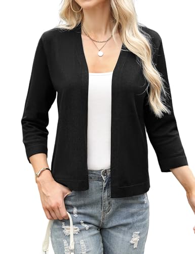 Aottori Bolero Damen Festlich Elegant Kurz Strickjacke Cardigan Kurze Jacke Bolerojacke 3/4 Ärmel Leichte Sommerjacke Kurzjacke Jäckchen für Abendkleider von Aottori