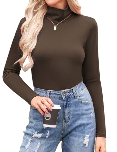 Aottori Rollkragenshirt Damen Langarm Unterziehrolli Baumwolle Basic Langarmshirt Slim Fit Rollkragenpullover Leicht Thermo Oberteil Rollkragenpulli Elegant Stretch Braun M Aottori Rollkragenshirt Damen Langarm Unterziehrolli Baumwolle Basic Langarmshirt Slim Fit Rollkragenpullover Leicht Thermo Oberteil Rollkragenpulli Elegant Stretch Braun M von Aottori