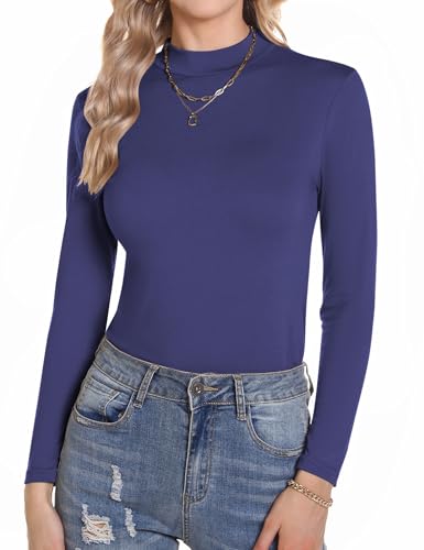 Aottori Rollkragenshirt Damen Unterhemd Winter Unterziehrolli Langarm Langarmshirt Warm Elegant Skiunterwäsche Leicht Slim Fit Basic Tops Blau S Aottori Rollkragenshirt Damen Unterhemd Winter Unterziehrolli Langarm Langarmshirt Warm Elegant Skiunterwäsche Leicht Slim Fit Basic Tops Blau S von Aottori